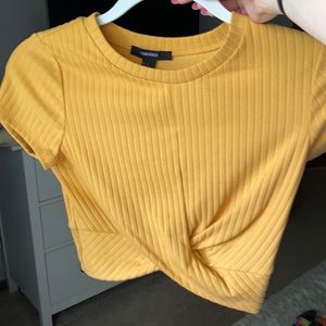 Forever 21 Yellow Cross Top